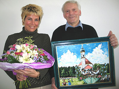 Constanze Koob und Bürgermeister Demmel unterstützen St. Leonhard